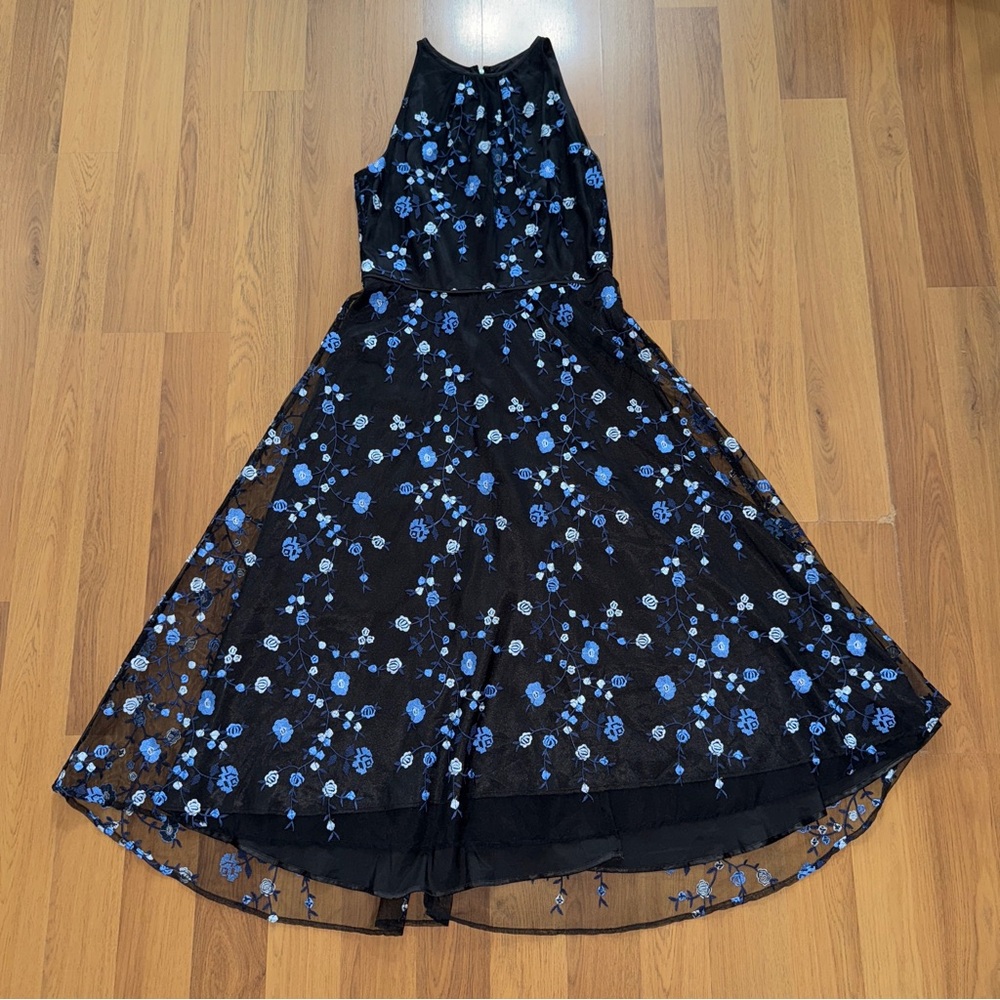 Tahari ASL Arthur S. Levine Floral Floor Length Maxi Dress, Size 10, Formal